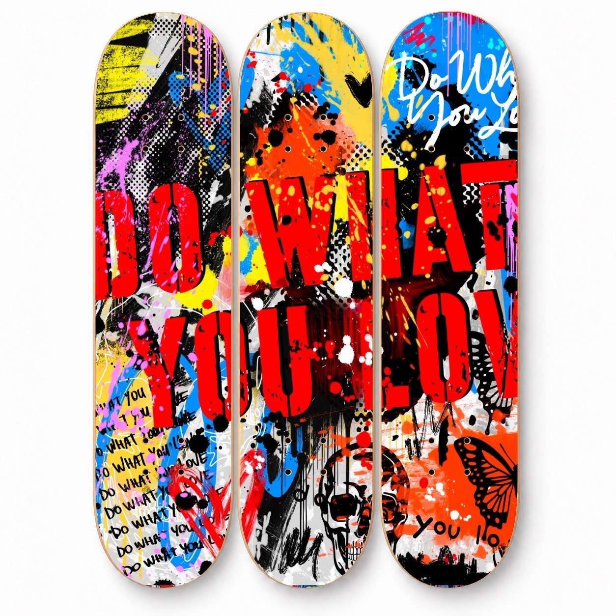 Skateboard Wall Art 3 Deck Set